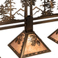 Meyda Lighting Tall Pines 45" 3-Light Antique Copper Island Pendant Light With Silver Shade Glass