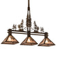 Meyda Lighting Tall Pines 45" 3-Light Antique Copper Island Pendant Light With Silver Shade Glass