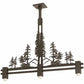 Meyda Lighting Tall Pines 45" 3-Light Timeless Bronze Island Pendant Light With Amber Mica Shade Glass