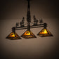 Meyda Lighting Tall Pines 45" 3-Light Timeless Bronze Island Pendant Light With Amber Mica Shade Glass