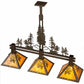 Meyda Lighting Tall Pines 45" 3-Light Timeless Bronze Island Pendant Light With Amber Mica Shade Glass