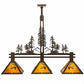 Meyda Lighting Tall Pines 45" 3-Light Timeless Bronze Island Pendant Light With Amber Mica Shade Glass