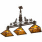 Meyda Lighting Tall Pines 45" 3-Light Timeless Bronze Island Pendant Light With Amber Mica Shade Glass