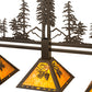 Meyda Lighting Tall Pines 45" 3-Light Timeless Bronze Island Pendant Light With Amber Mica Shade Glass