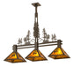 Meyda Lighting Tall Pines 45" 3-Light Timeless Bronze Island Pendant Light With Amber Mica Shade Glass