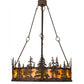 Meyda Lighting Tall Pines 45" 8-Light Copper Rust Chandelier With Amber Mica Shade Glass and Fan