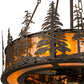 Meyda Lighting Tall Pines 45" 8-Light Copper Rust Chandelier With Amber Mica Shade Glass and Fan
