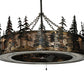 Meyda Lighting Tall Pines 45" 8-Light Dark Burnished Antique Copper Chandelier With Silver Mica Shade Glass and Fan