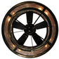 Meyda Lighting Tall Pines 45" 8-Light Dark Burnished Antique Copper Chandelier With Silver Mica Shade Glass and Fan