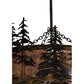 Meyda Lighting Tall Pines 45" 8-Light Dark Burnished Antique Copper Chandelier With Silver Mica Shade Glass and Fan