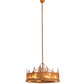 Meyda Lighting Tall Pines 45" 8-Light Oil Rubbed Bronze Chandelier With Amber Mica Shade Glass and Fan