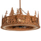 Meyda Lighting Tall Pines 45" 8-Light Oil Rubbed Bronze Chandelier With Amber Mica Shade Glass and Fan