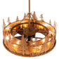 Meyda Lighting Tall Pines 45" 8-Light Oil Rubbed Bronze Chandelier With Amber Mica Shade Glass and Fan