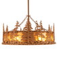 Meyda Lighting Tall Pines 45" 8-Light Oil Rubbed Bronze Chandelier With Amber Mica Shade Glass and Fan