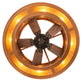 Meyda Lighting Tall Pines 45" 8-Light Oil Rubbed Bronze Chandelier With Amber Mica Shade Glass and Fan