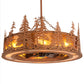 Meyda Lighting Tall Pines 45" 8-Light Oil Rubbed Bronze Chandelier With Amber Mica Shade Glass and Fan