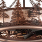 Meyda Lighting Tall Pines 45" 8-Light Rust Wrought Iron Chandelier With Silver Mica Shade Glass and 30" Black Fan