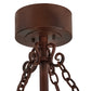 Meyda Lighting Tall Pines 45" 8-Light Rust Wrought Iron Chandelier With Silver Mica Shade Glass and 30" Black Fan