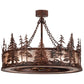 Meyda Lighting Tall Pines 45" 8-Light Rust Wrought Iron Chandelier With Silver Mica Shade Glass and 30" Black Fan