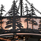 Meyda Lighting Tall Pines 45" 8-Light Textured Black Chandelier With Silver Mica Shade Glass and Fan