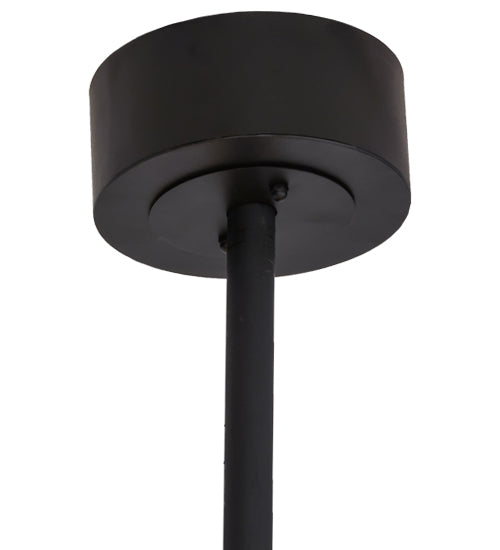 Meyda Lighting Tall Pines 45" 8-Light Textured Black Chandelier With Silver Mica Shade Glass and Fan