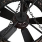 Meyda Lighting Tall Pines 45" 8-Light Textured Black Chandelier With Silver Mica Shade Glass and Fan
