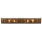 Meyda Lighting Tall Pines 46" 4-Light Antique Copper Vanity Light With Silver Mica Shade Glass