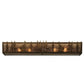 Meyda Lighting Tall Pines 46" 4-Light Antique Copper Vanity Light With Silver Mica Shade Glass