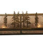 Meyda Lighting Tall Pines 46" 4-Light Antique Copper Vanity Light With Silver Mica Shade Glass