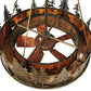 Meyda Lighting Tall Pines 46" 8-Light Antique Bronze Chandelier With Amber Mica Shade Glass and Black Fan