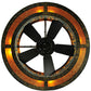 Meyda Lighting Tall Pines 46" 8-Light Antique Bronze Chandelier With Amber Mica Shade Glass and Black Fan