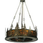 Meyda Lighting Tall Pines 46" 8-Light Antique Bronze Chandelier With Amber Mica Shade Glass and Black Fan