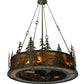 Meyda Lighting Tall Pines 46" 8-Light Antique Bronze Chandelier With Amber Mica Shade Glass and Black Fan