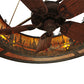 Meyda Lighting Tall Pines 46" 8-Light Antique Bronze Chandelier With Amber Mica Shade Glass and Black Fan