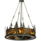 Meyda Lighting Tall Pines 46" 8-Light Antique Bronze Chandelier With Amber Mica Shade Glass and Black Fan