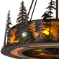 Meyda Lighting Tall Pines 48" 13-Light Dark Burnished Antique Copper Chandelier With Amber Mica Shade Glass and Fan