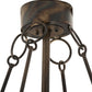 Meyda Lighting Tall Pines 48" 13-Light Dark Burnished Antique Copper Chandelier With Amber Mica Shade Glass and Fan