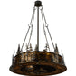Meyda Lighting Tall Pines 48" 21-Light Dark Burnished Antique Copper Chandelier With Amber Mica Shade Glass and Fan
