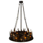 Meyda Lighting Tall Pines 48" 21-Light Dark Burnished Antique Copper Chandelier With Amber Mica Shade Glass and Fan