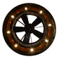 Meyda Lighting Tall Pines 48" 21-Light Dark Burnished Antique Copper Chandelier With Amber Mica Shade Glass and Fan