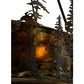 Meyda Lighting Tall Pines 48" 21-Light Dark Burnished Antique Copper Chandelier With Amber Mica Shade Glass and Fan