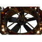 Meyda Lighting Tall Pines 48" 21-Light Dark Burnished Antique Copper Chandelier With Amber Mica Shade Glass and Fan