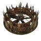 Meyda Lighting Tall Pines 48" 21-Light Dark Burnished Antique Copper Chandelier With Silver Mica Shade Glass and Fan