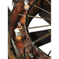 Meyda Lighting Tall Pines 48" 21-Light Dark Burnished Antique Copper Chandelier With Silver Mica Shade Glass and Fan