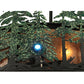 Meyda Lighting Tall Pines 48" 21-Light Wrought Iron Chandelier With Silver Mica Shade Glass and Fan