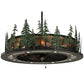 Meyda Lighting Tall Pines 48" 21-Light Wrought Iron Chandelier With Silver Mica Shade Glass and Fan