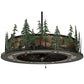 Meyda Lighting Tall Pines 48" 21-Light Wrought Iron Chandelier With Silver Mica Shade Glass and Fan
