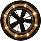 Meyda Lighting Tall Pines 48" 21-Light Wrought Iron Chandelier With Silver Mica Shade Glass and Fan