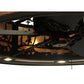Meyda Lighting Tall Pines 48" 21-Light Wrought Iron Chandelier With Silver Mica Shade Glass and Fan