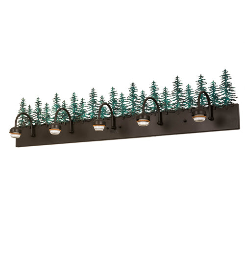 Meyda Lighting Tall Pines 48" 5-Light Timeless Bronze & Green Trees Vanity Light Hardware